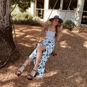 Purple and Turquoise Floral Skirt